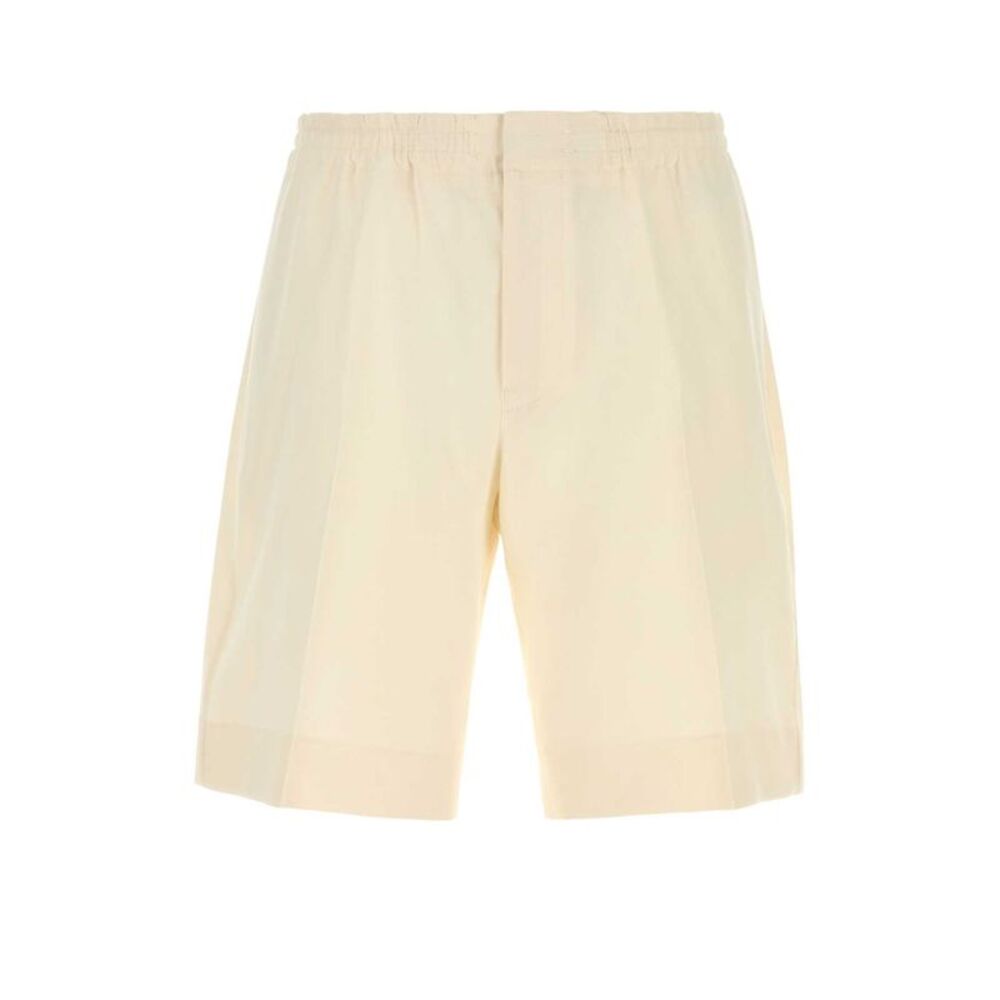 Zegna Men Ivory Linen Bermuda Shorts